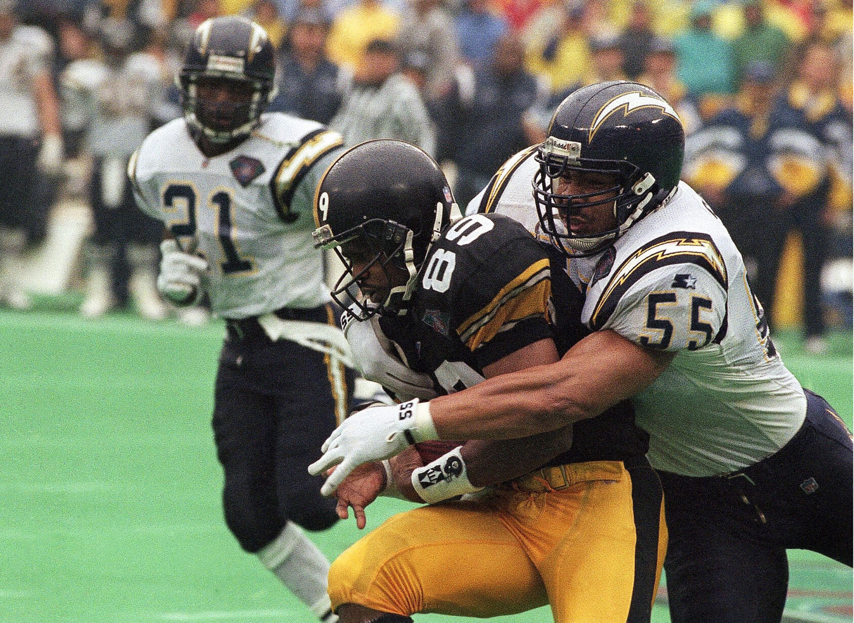 1995: Defensive stand preserves Chargers' win over Steelers in AFC title game